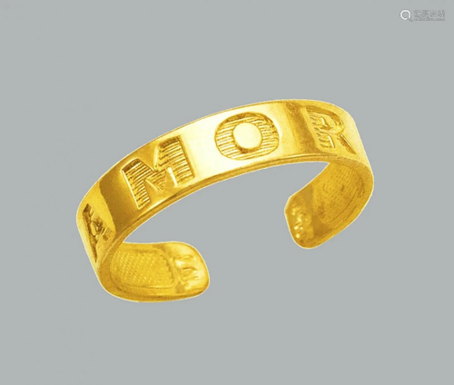 NEW 14K YELLOW GOLD LADIES KNUCKLE TOE RING AMOR