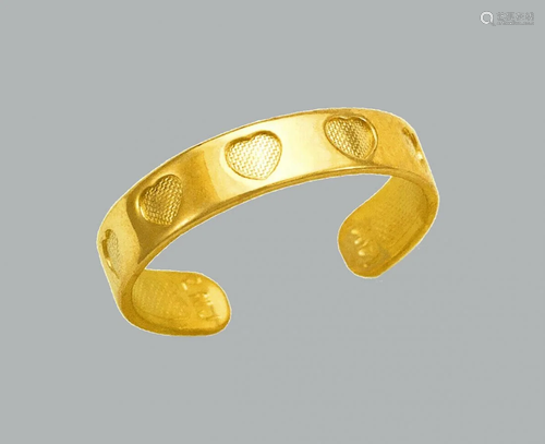 NEW 14K YELLOW GOLD LADIES KNUCKLE TOE RING HEART