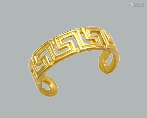 14K YELLOW GOLD LADIES KNUCKLE TOE RING GREEK KEY