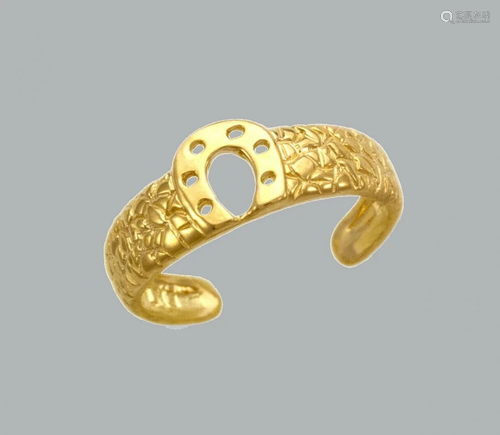 14K YELLOW GOLD LADIES KNUCKLE TOE RING HORSESHOE