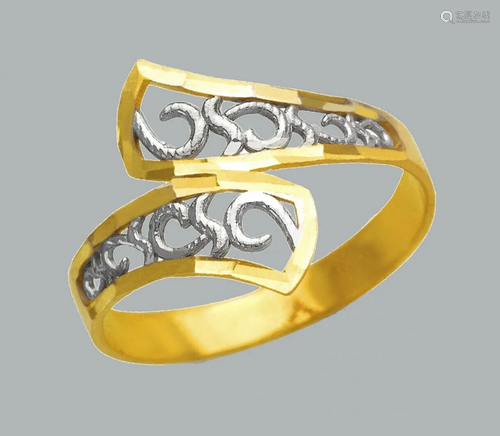 NEW 14K TWO TONE GOLD LADIES FANCY RING