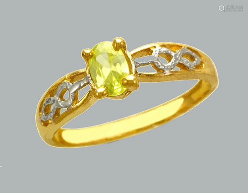 NEW 14K TWO TONE GOLD LADIES FANCY CZ RING