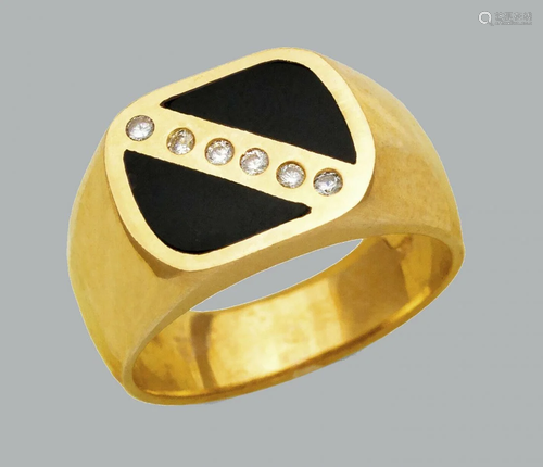 NEW 14K YELLOW GOLD MENS CZ NUGGET RING ONYX LA…