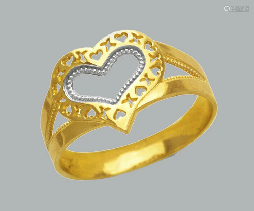 NEW 14K TWO TONE GOLD LADIES FANCY RING FILIGREE