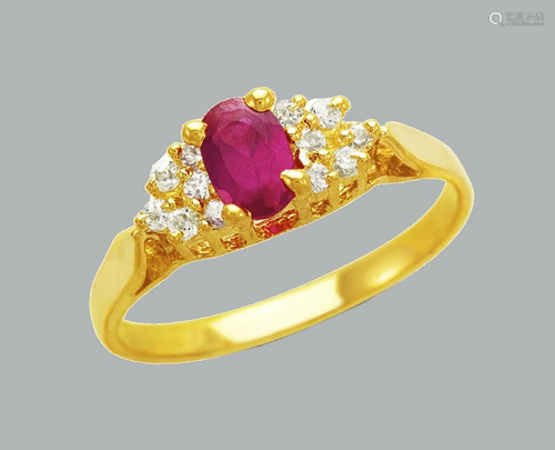 NEW 14K YELLOW GOLD LADIES FANCY CZ RING