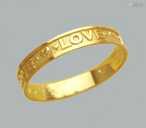 NEW 14K YELLOW GOLD LADIES RING BAND LOVE