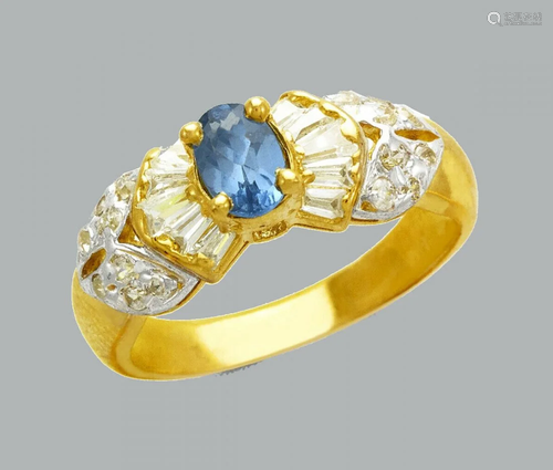 NEW 14K TWO TONE GOLD LADIES FANCY CZ RING