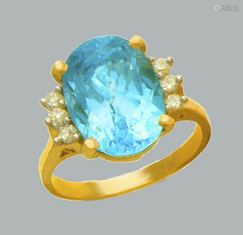 NEW 14K TWO TONE GOLD LADIES CZ COCKTAIL RING