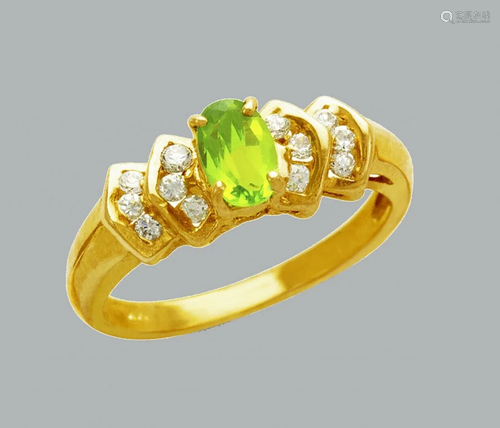 NEW 14K YELLOW GOLD LADIES FANCY CZ RING