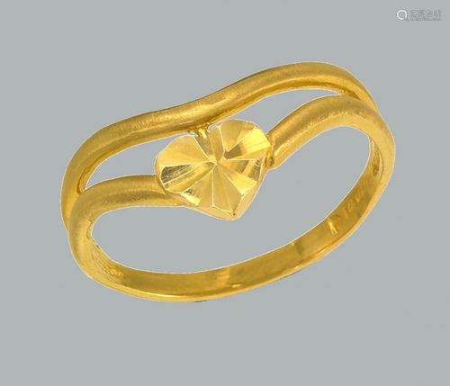 NEW 14K YELLOW GOLD LADIES RING HEART