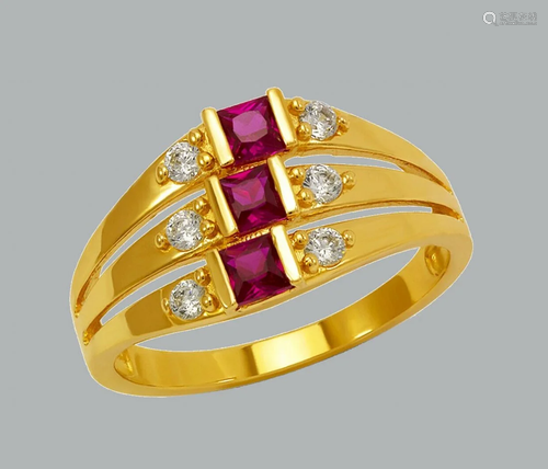 NEW 14K YELLOW GOLD LADIES FANCY COLORED CZ RING