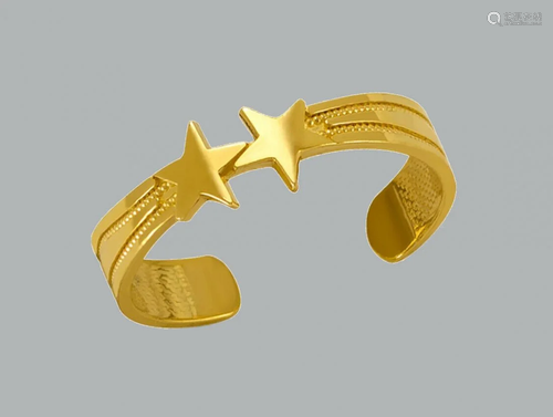 NEW 14K YELLOW GOLD KNUCKLE TOE RING SHOOTING STAR