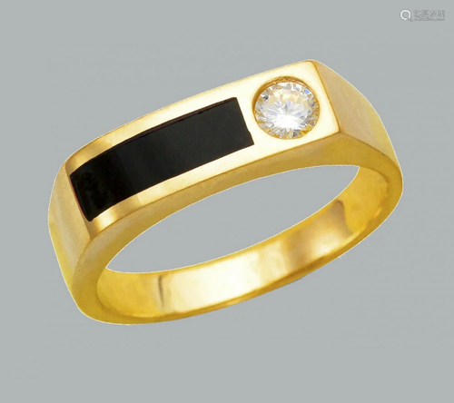 NEW 14K YELLOW GOLD MENS CZ RING ONYX LARGE