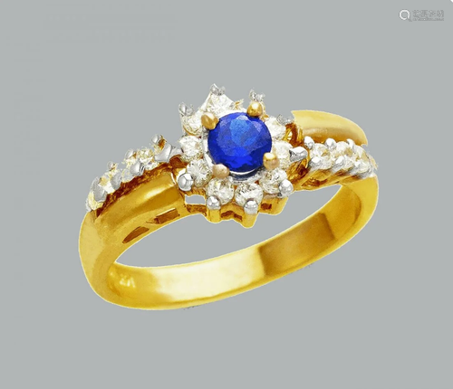 NEW 14K TWO TONE GOLD LADIES FANCY CZ RING