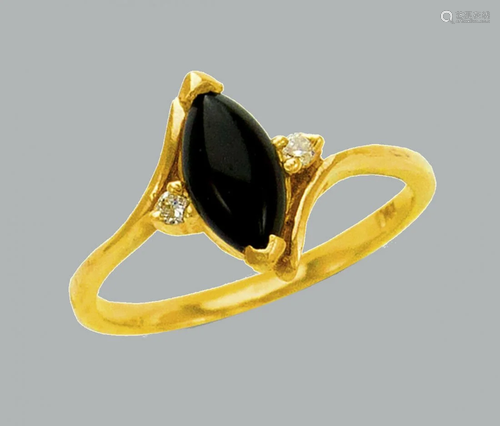 NEW 14K YELLOW GOLD LADIES CZ COCKTAIL RING ONYX