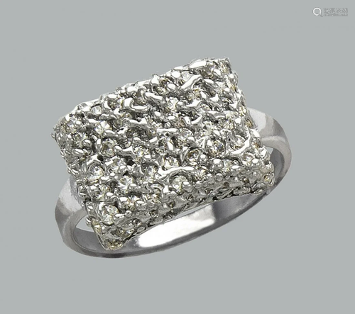 NEW 14K WHITE GOLD LADIES FANCY CZ RING