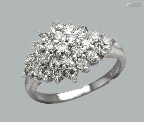 NEW 14K WHITE GOLD LADIES FANCY CZ RING