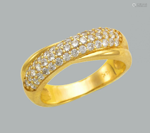 NEW 14K YELLOW GOLD LADIES FANCY CZ RING BAND PAVE…