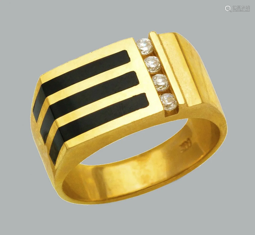 NEW 14K YELLOW GOLD MENS CZ RING ONYX LARGE