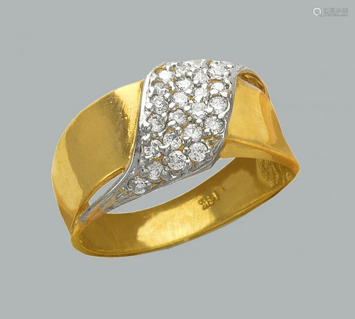 NEW 14K TWO TONE GOLD LADIES FANCY CZ COCKTAIL RING