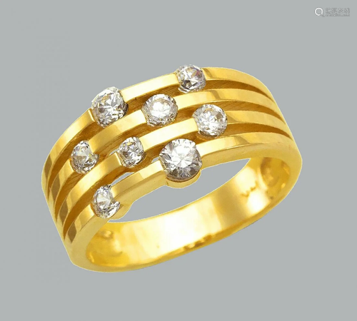 NEW 14K YELLOW GOLD LADIES FANCY CZ RING BAND ROU…