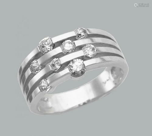 NEW 14K WHITE GOLD LADIES FANCY CZ RING BAND ROU…