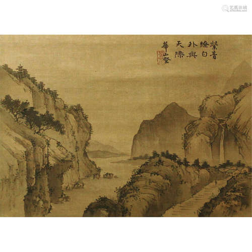 華山 山水 立軸