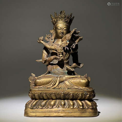 銅鎏金歓喜佛像