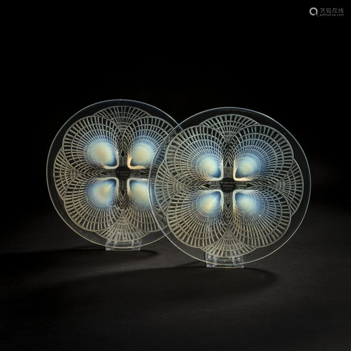 René Lalique, Two plates 'Coquilles N° 3',