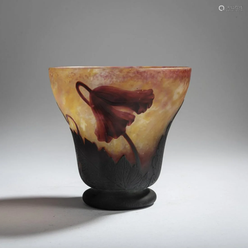 Daum Frères, Nancy, 'Pavots d'Orient' vase,