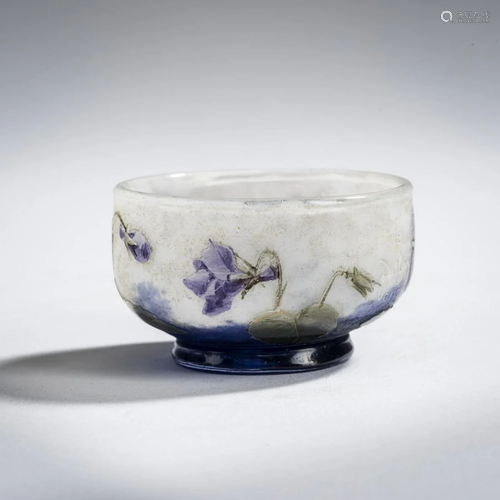 Daum Frères, Nancy, Miniature 'Violettes' bowl,