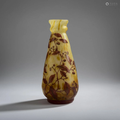 Daum Frères, Nancy, 'Baies d'Aronia' vase, 1920s