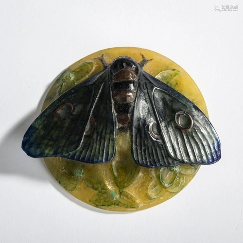 Henri Bergé, 'Papillon de nuit' paper weight, c.