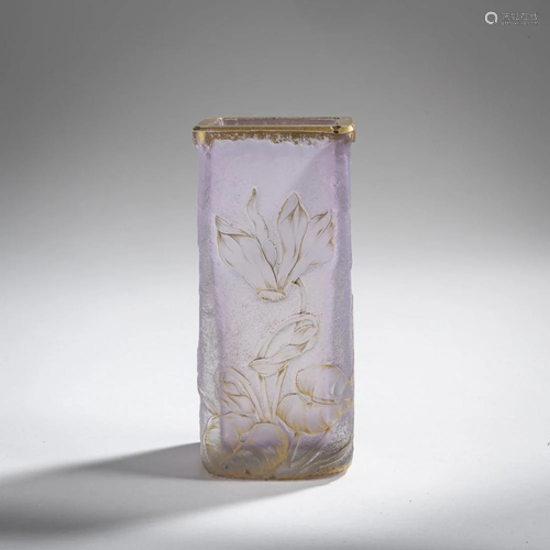 Daum Frères, Nancy, 'Cyclamens' vase, c. 1895