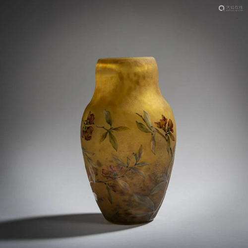 Daum Frères, Nancy, 'Cognassier du Japon' vase,