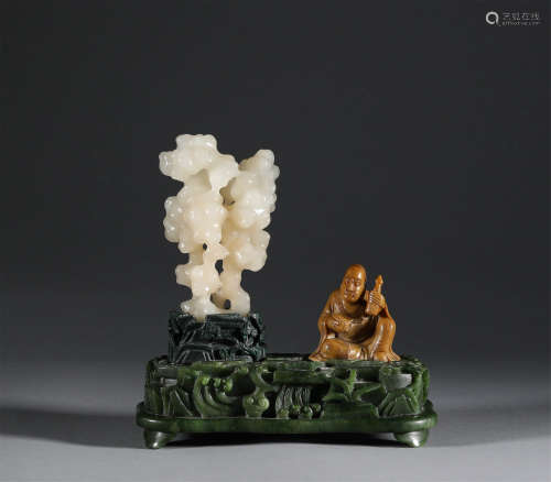 Qing Dynasty - Hetian Jade Shoushan Stone Ornaments
