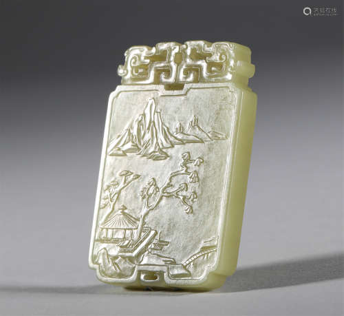 Qing Dynasty Hetian Yellow Jade Poems and Prose