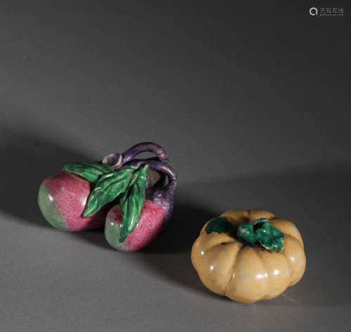 Qing Dynasty - Bionic Porcelain Flowers, Melons and Fruits