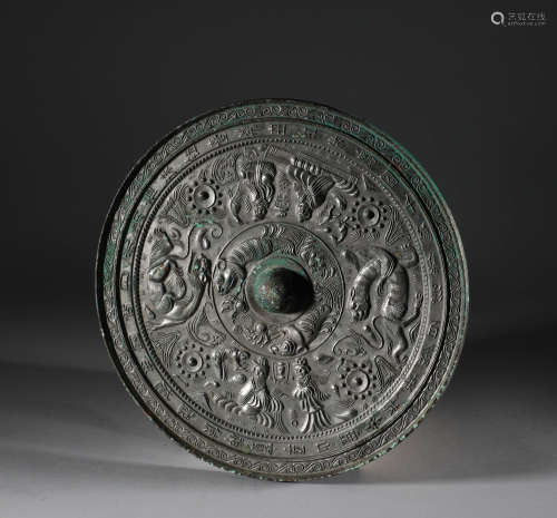 Han Dynasty - Bronze Mirror with Animal Prints