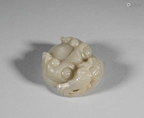 Qing Dynasty - Hetian Jade Beast Head