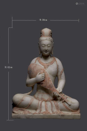 Northern Qi Dynasty - White Jade Sitting Buddha