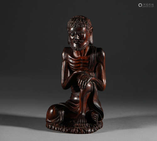 Qing Dynasty - Red Sandalwood and Bone Lohan