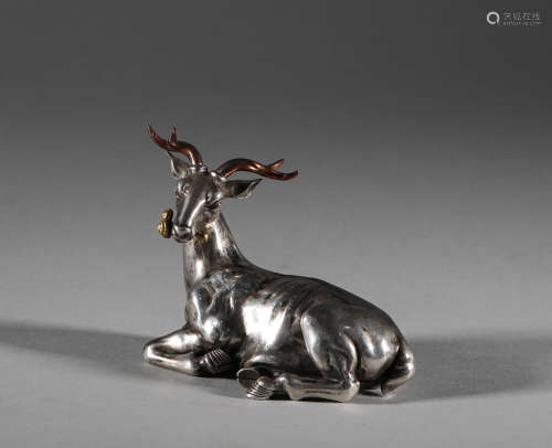 Qing Dynasty - Silver Deer Ornaments