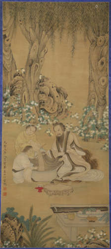 Ming Dynasty - Ding Yunpeng Character Stories Hanging Scroll...