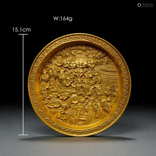 CHINESE SOUTHERN SONG DYNASTY, PURE GOLD PLATE