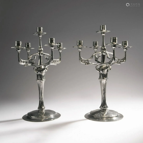 Friedrich Adler , Two candlesticks, 1900