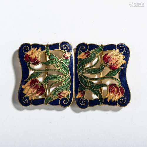 Germany, 'Tulips' belt buckle, c. 1905