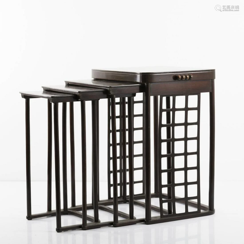 Josef Hoffmann, Four '986' nesting tables, c. 1905