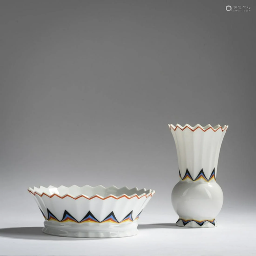 Philipp Rosenthal, Vase and bowl, 1920s