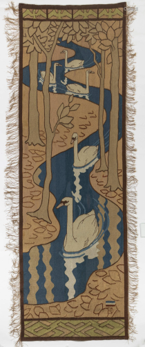 Otto Eckmann, 'Five Swans' pillar tapestry, 1896/97